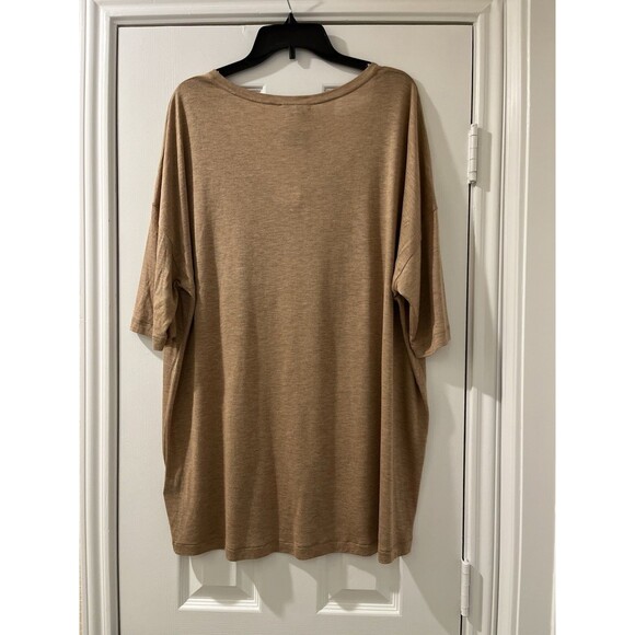 Lafayette 148 womens Scoop Neck Knit Tunic Top size XXL Tan Dolman Sleeve $498 - Picture 2 of 11